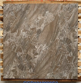 Gạch lát nền 100x100 cmc  bóng kiếng màu nâu vân đá