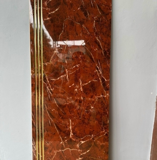 Gạch cầu thang 47x120 đỏ vân khắc kim cao cấp