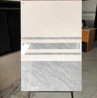 Gạch ốp tường 40x80 bóng kiếng trắng hoa văn